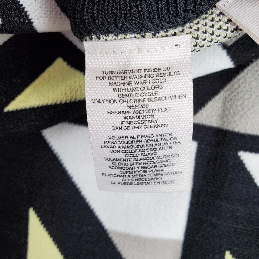 Rachel Roy Straight & Pencil Skirt Women's Small Black Yellow  Geometric Stretch
